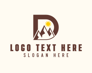 Mountain Climber - Outdoor Mountain Letter D logo design