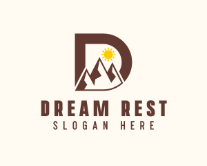 Outdoor Mountain Letter D logo design