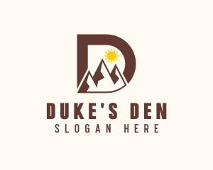 Outdoor Mountain Letter D logo design