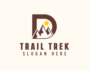 Hiker - Outdoor Mountain Letter D logo design