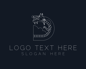 League - Dragon Legendary Creature logo design