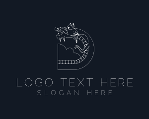 Tribal Tattoo - Dragon Legendary Creature logo design