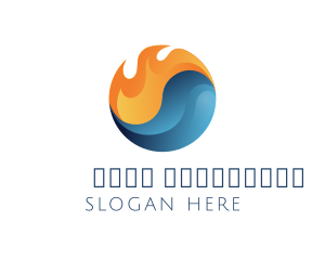 Thermal - 3D Fire Water logo design