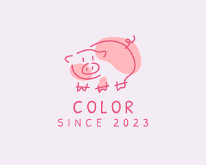 Pet Shop - Pig Farm Sketch logo design