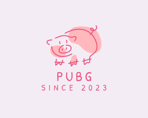 Meat - Pig Farm Sketch logo design