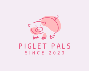 Piglet - Pig Farm Sketch logo design