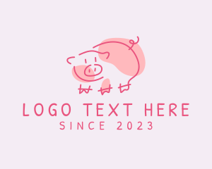 Pig - Pig Farm Sketch logo design