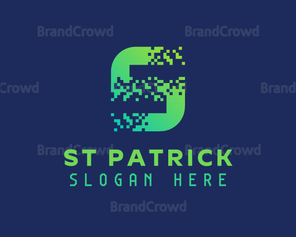 Gradient Pixels Letter S Logo