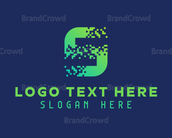Gradient Pixels Letter S Logo