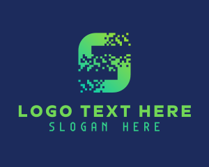 Gradient Pixels Letter S Logo