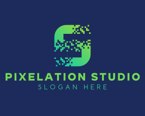 Pixelation - Programming Pixel Letter S logo design