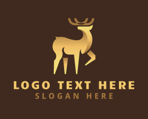 Gold - Golden Deer Animal logo design