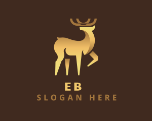 Golden Deer Animal Logo
