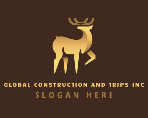 Golden Deer Animal Logo