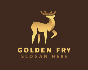 Golden Deer Animal logo design