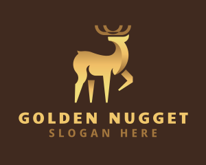 Golden Deer Animal logo design