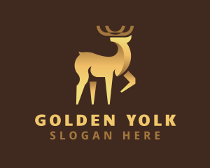 Golden Deer Animal logo design