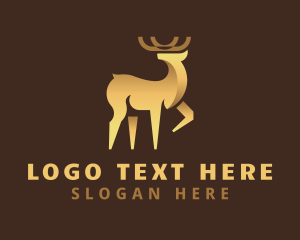 Golden Deer Animal Logo