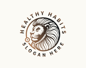 Elegant Stethoscope Lion logo design