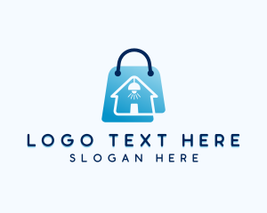 Online Shop - Furniture Shopping Bag logo design
