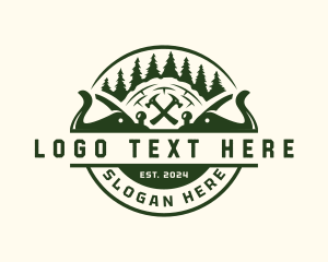 Tools - Hammer Planer Carpentry logo design