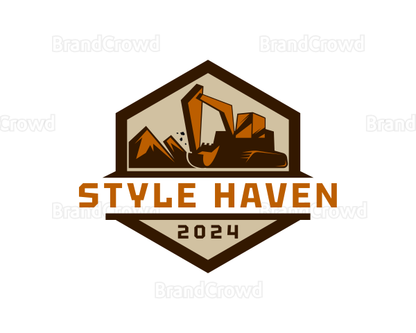 Construction Builder Excavator Logo