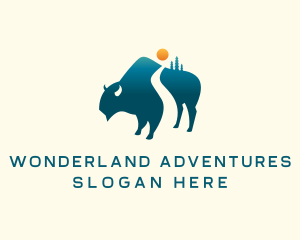 Buffalo Bison Wildlife Adventure logo design