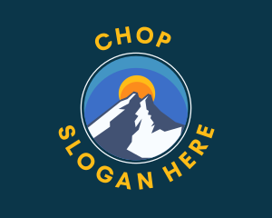 Eco Friendly - Mountain Alpine Sunset logo design