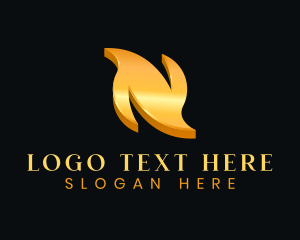 Cosmetics - Letter N Luxury Fashion logo design