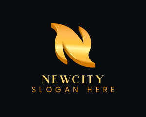 Letter N Luxury Fashion logo design