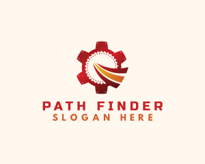 Way - Mechanical Gear Path logo design