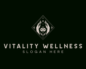 Flower Hand Wellness logo design