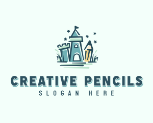 Castle Pencil Preschool  logo design