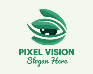 Green Natural Eye logo design