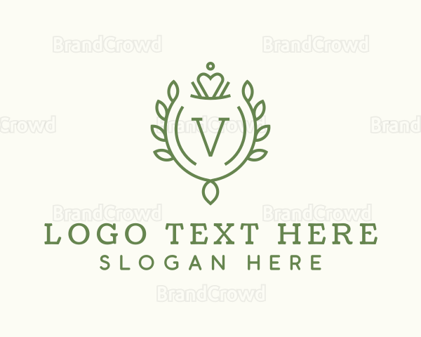 Crown Crest Letter V Logo
