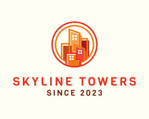 Cityscape Tower Line Art logo design