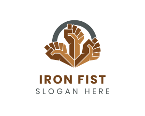 Protest Fist Hand logo design
