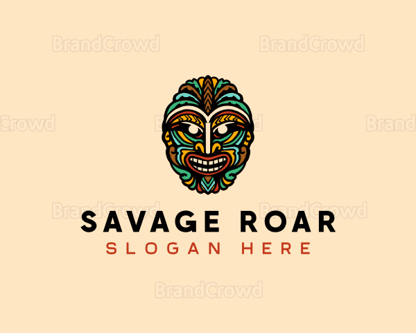 Traditional Tiki Mask Logo