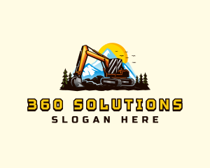 Mountain Excavation Excavator logo design