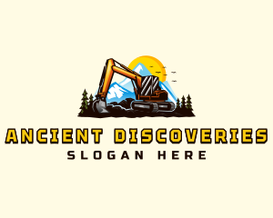 Mountain Excavation Excavator logo design