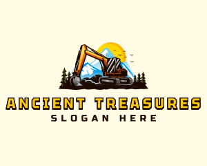 Mountain Excavation Excavator logo design