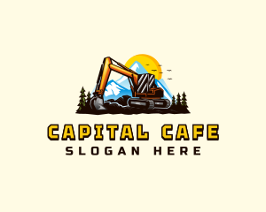 Mountain Excavation Excavator logo design