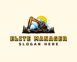 Mountain Excavation Excavator logo design