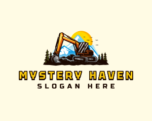 Mountain Excavation Excavator logo design