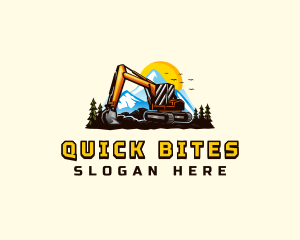 Mountain Excavation Excavator logo design