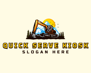 Mountain Excavation Excavator logo design