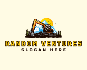 Mountain Excavation Excavator logo design