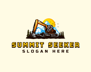 Mountain Excavation Excavator logo design