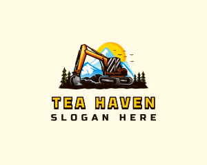 Mountain Excavation Excavator logo design