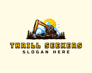 Mountain Excavation Excavator logo design